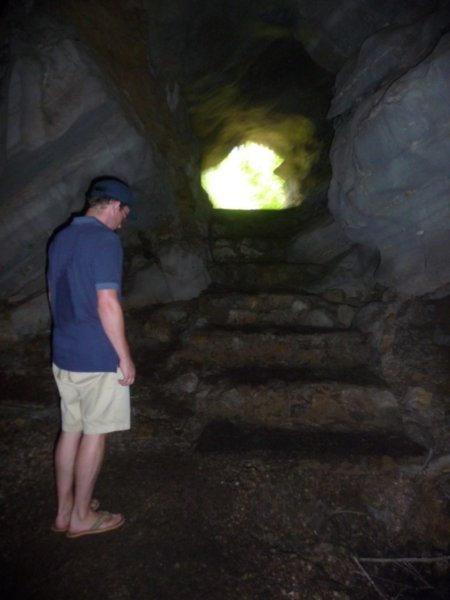 Eric in cave - shortly before rat runs up Zoe's leg