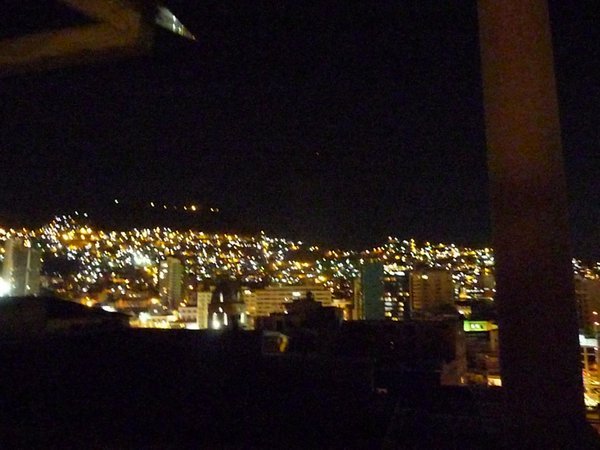 la paz at night from the roof tops