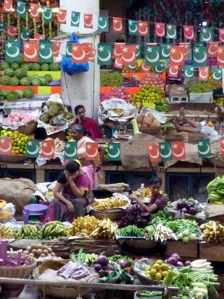 Bored vendors at Panaji market on Eid