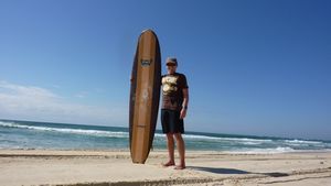Eric and his new board 'Woodie'