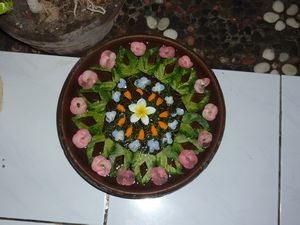 Bowls of flower offerings