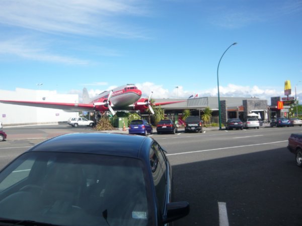 McDonald's has a plane parked outside