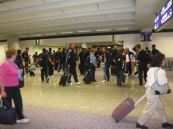 All Blacks arriving in Hong Kong