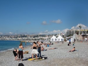 A Warm, Sunny Day at the Beach in Nice... Finally!