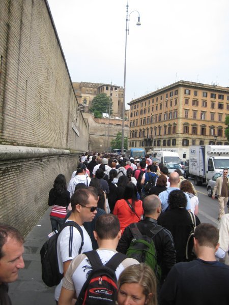 The lineup for the Vatican museum