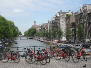 Bikes and canals. That's pretty much Amsterdam
