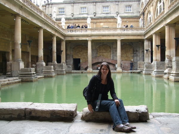 In front of the Roman Bath