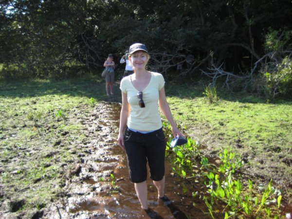 Jane enjoying the mud