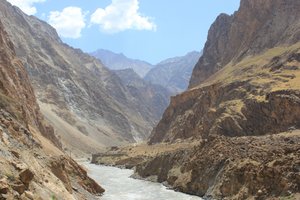 The river border - Tajikistan to the left, Afghanistan to the right