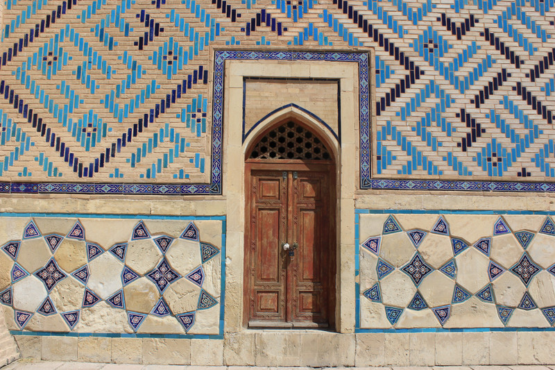 Mausoleum blue tile work