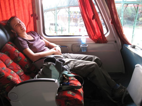 Emma on the bus from Puerto Iguazu to Santa Fe