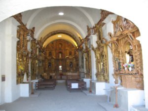 Inside the church in Maca
