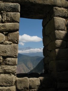 A window with a hell of a view (ruins near the summit of Huayna/Wayna Picchu)