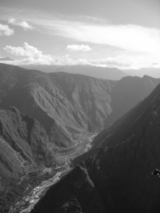 View down the valley on hike to Inca drawbridge