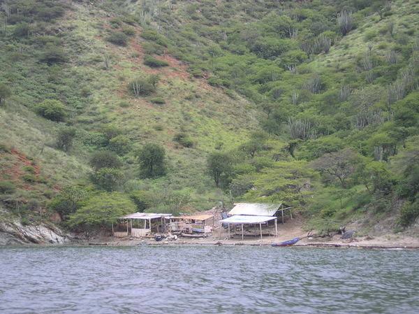 Old man's hut on the beach we went snorkelling