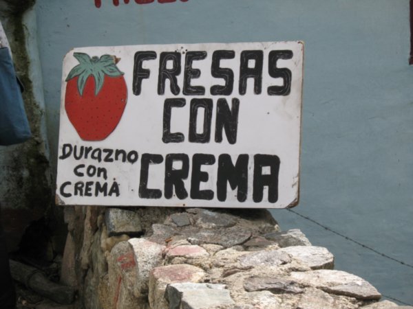 Strawberries & Cream are for sale everywhere in the mountains