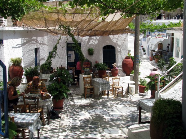 The restaurant for lunch in a small courtyard between houses
