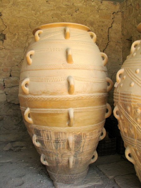The amphora is almost 2.5 metes high 	the amphora were used to store  olives, olive oil, grain and beans