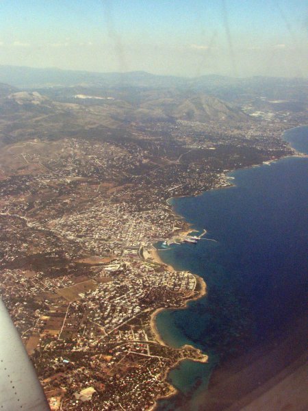 Coast line taking off from Athens airport