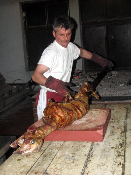 Lamb coming off the spit