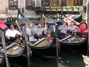 Gondoliers waiting for customers