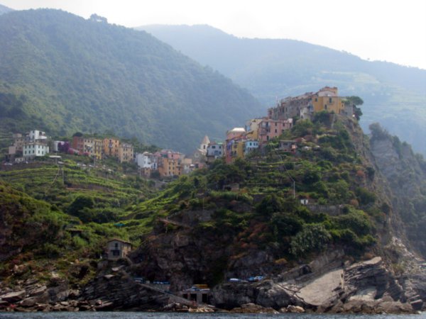 Corniglia village from the sea