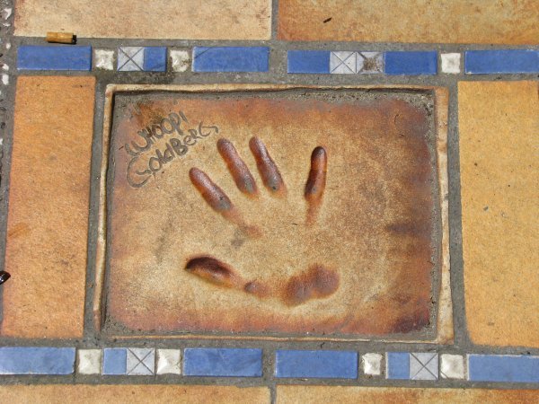 Woopie Goldberg's handprint in the paving outside the Palais Des Festivals Hall Cannes