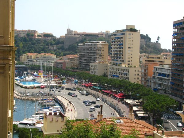 Looking down on the harbour area