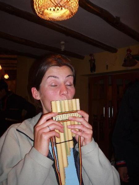Helen learns the panpipes