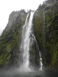 Beautiful water falls at Milford Sound