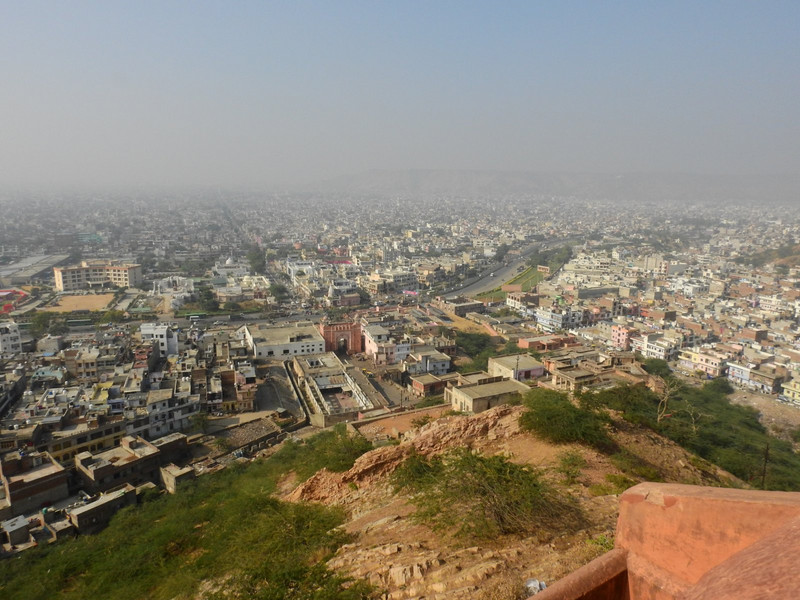 The city of Jaipur on a relatively clear day