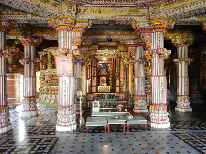 Inside a Jain temple on our way to Jodhpur