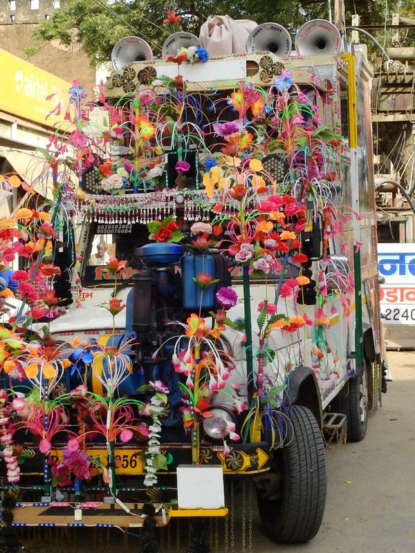 decorated music truck - notice the speakers