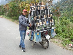 The knife-cycle  he was stopping at homes selling knives