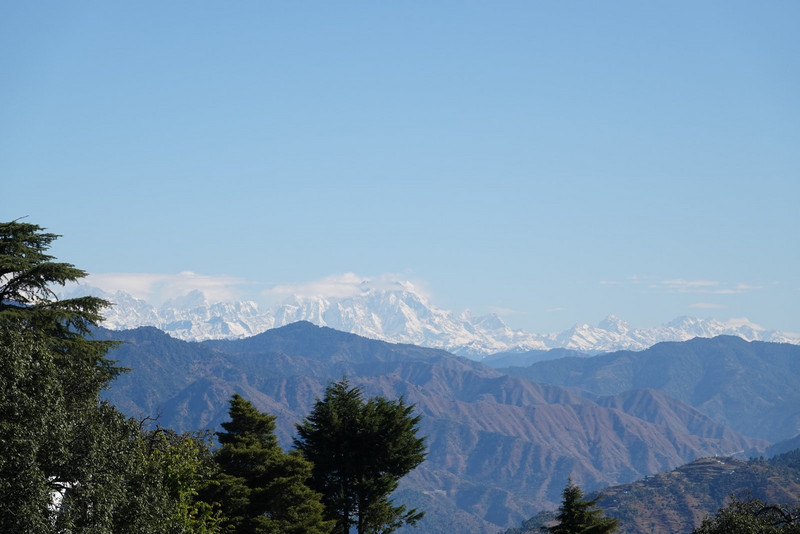 Beautiful clear day with a view of the Himalayas
