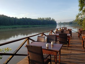A great breakfast view along the Kinabatangan River