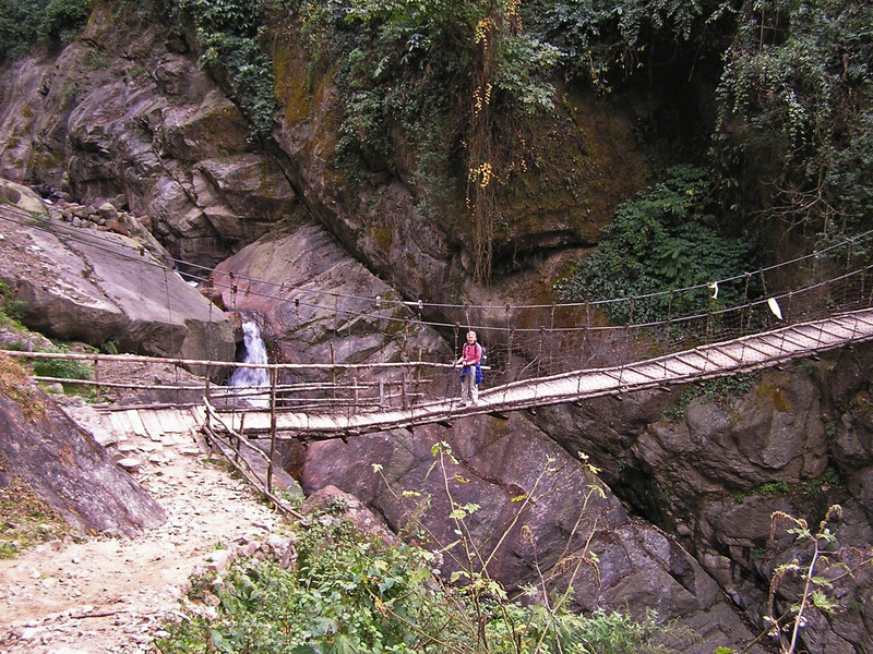 One of many suspension bridges on the trail