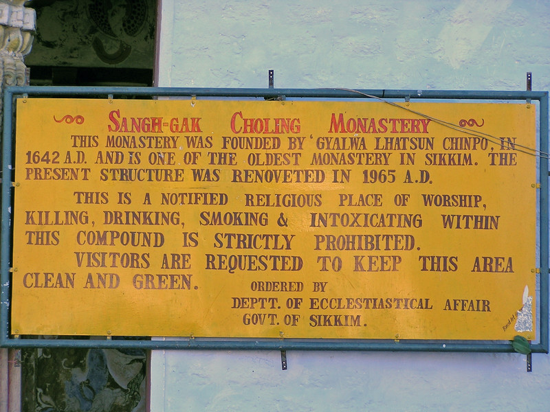 Interesting sign at the Monastery - in English!