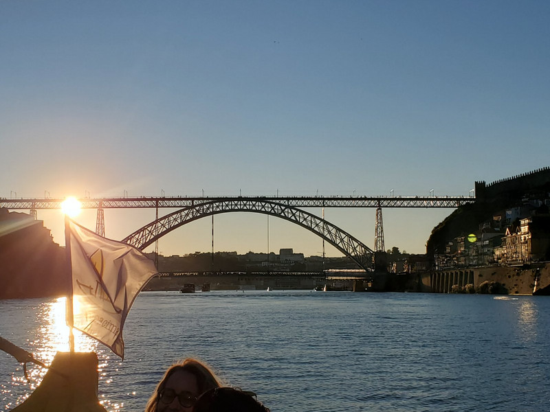 Sunset with a view of one of the 6 bridges in Porto 