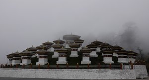108 stupas at top of Dochula Pass