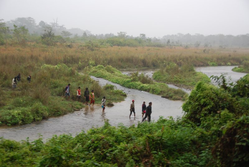 Chitwan villagers in park