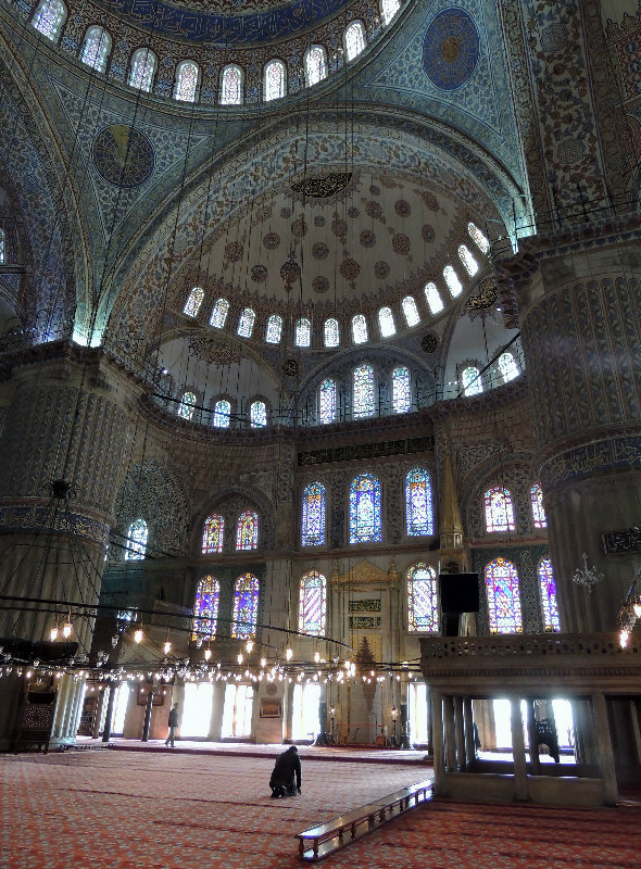 Lone Pray-er inside the Blue Mosque