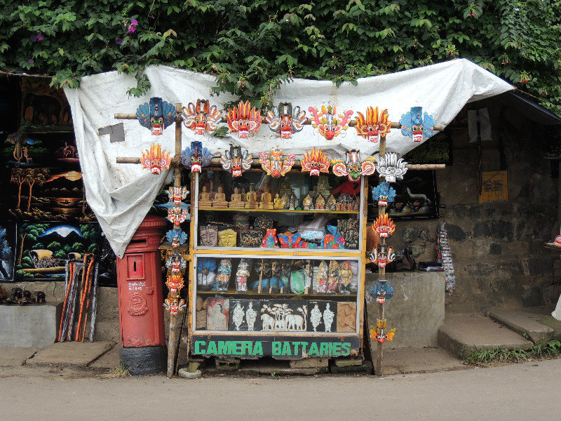 Colorful display of souvenirs