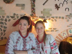 Our waitresses at a Ukranian restaurat