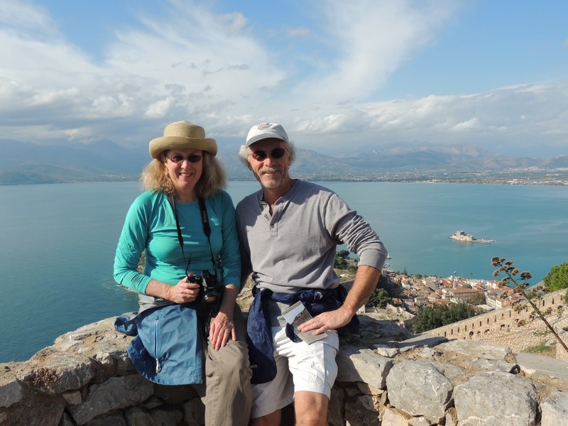 E & M at the top of the fort in Nafplio