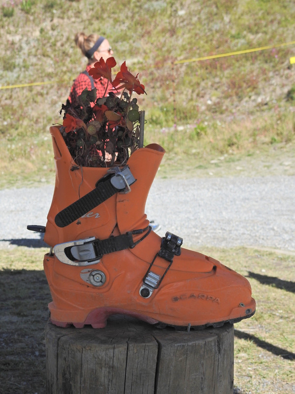 I thought the ski boot with the flowers in it was cute