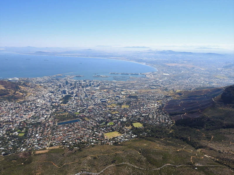View from the top of Table Mountain of Capetown