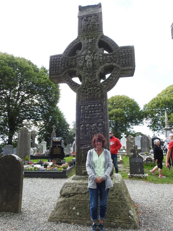 Molly at Mellifont Abbey w her Celtic cross