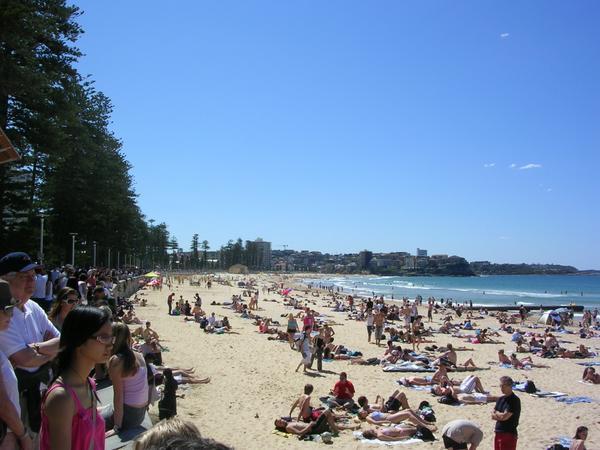 Manly Beach on Holiday-Packed!!