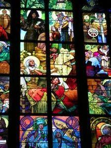 Mucha stained-glass in St. Vitus Cathedral